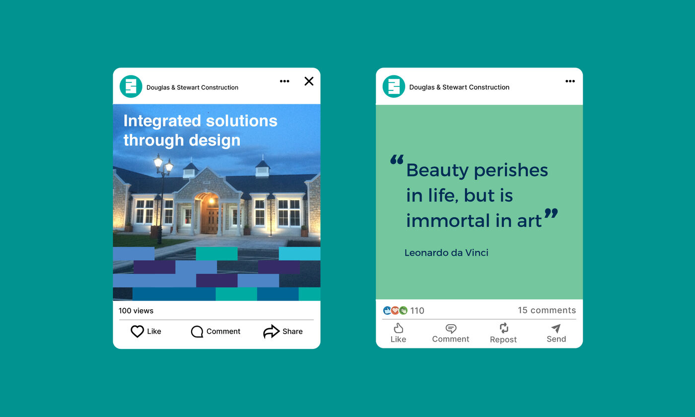 Douglas and Stewart social media posts on Instagram and LinkedIn